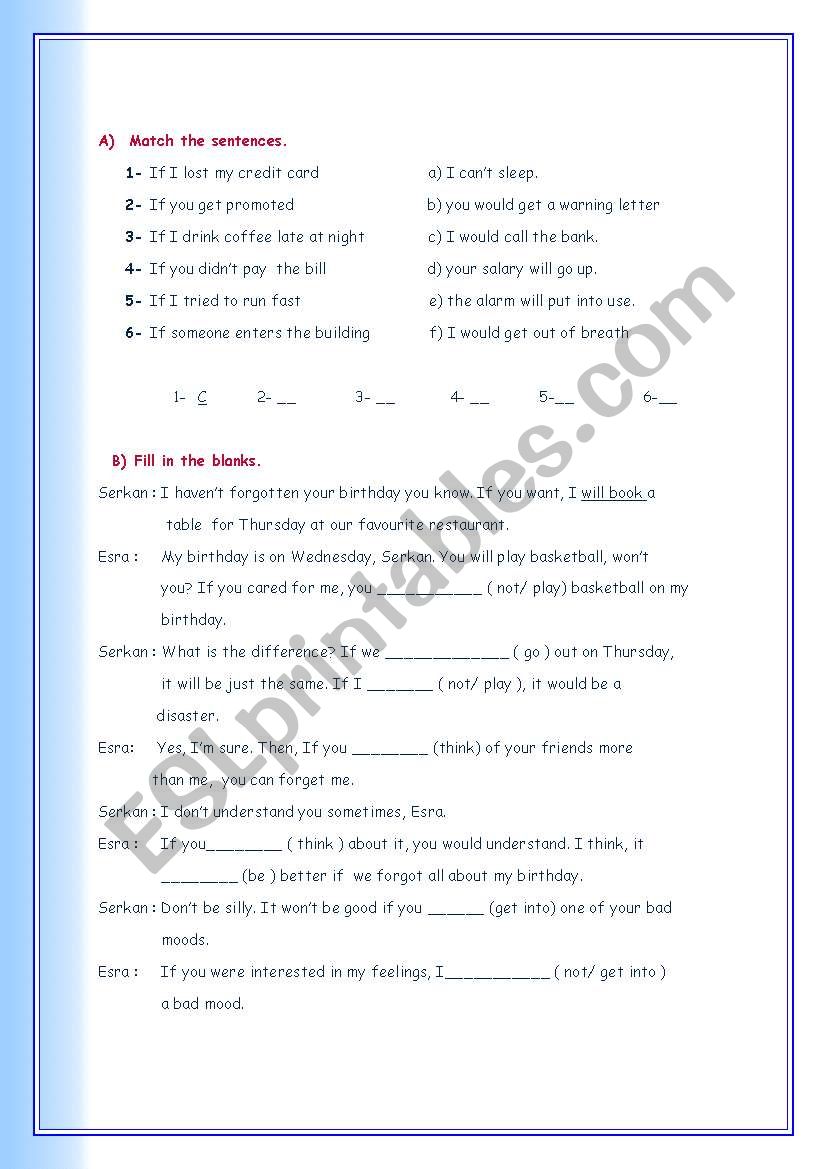 If clauses worksheet