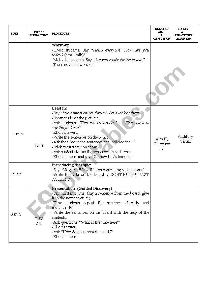 past cont. tense worksheet