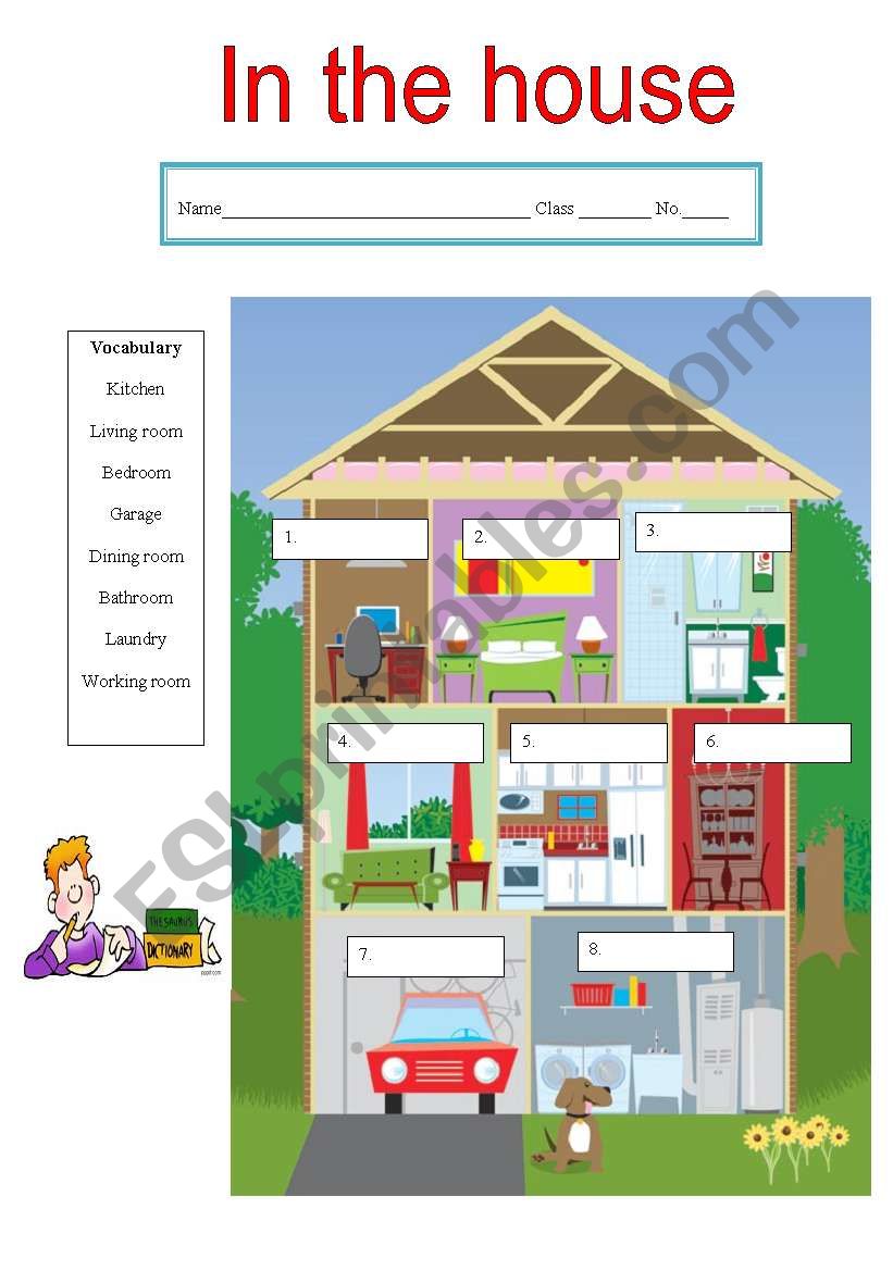Things in a house - ESL worksheet by inlaong