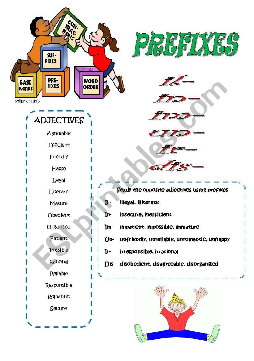 PREFIXES worksheet