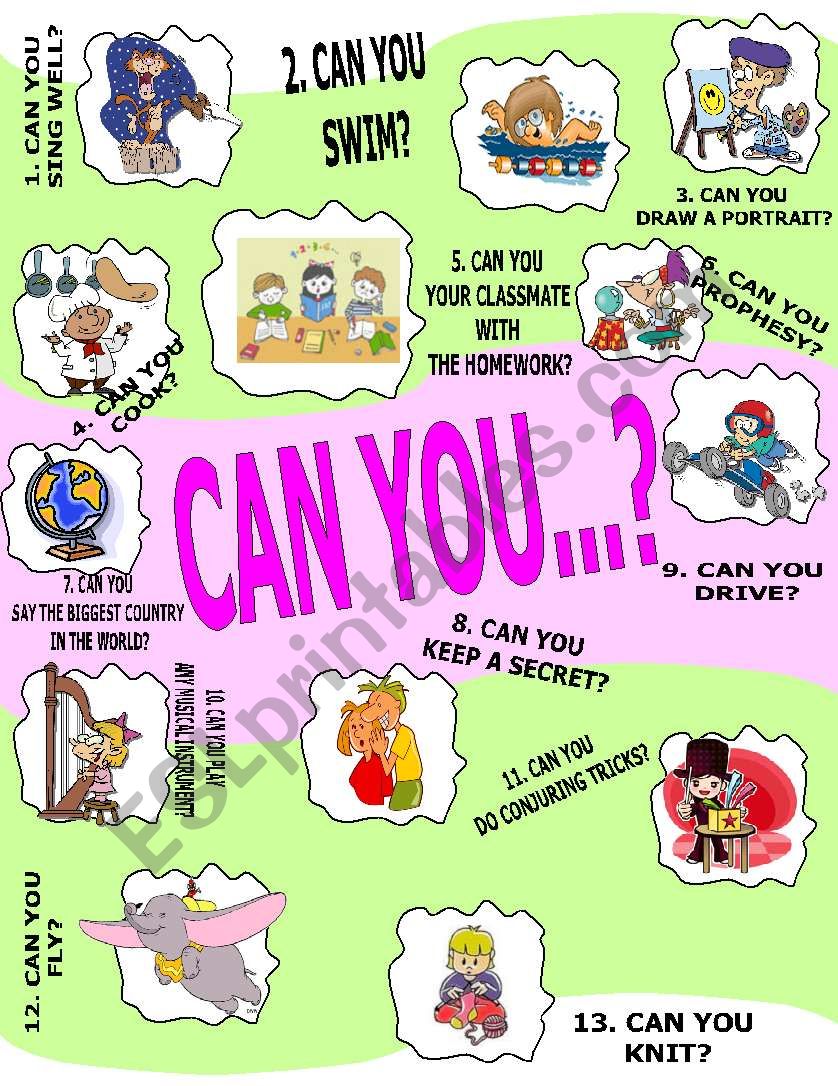 CAN YOU...? worksheet