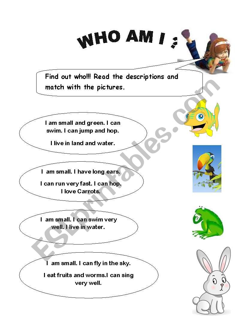 Who am I? worksheet