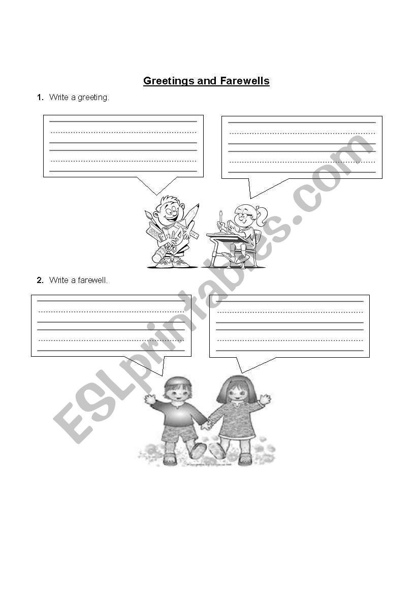 Greetings and Farewells worksheet