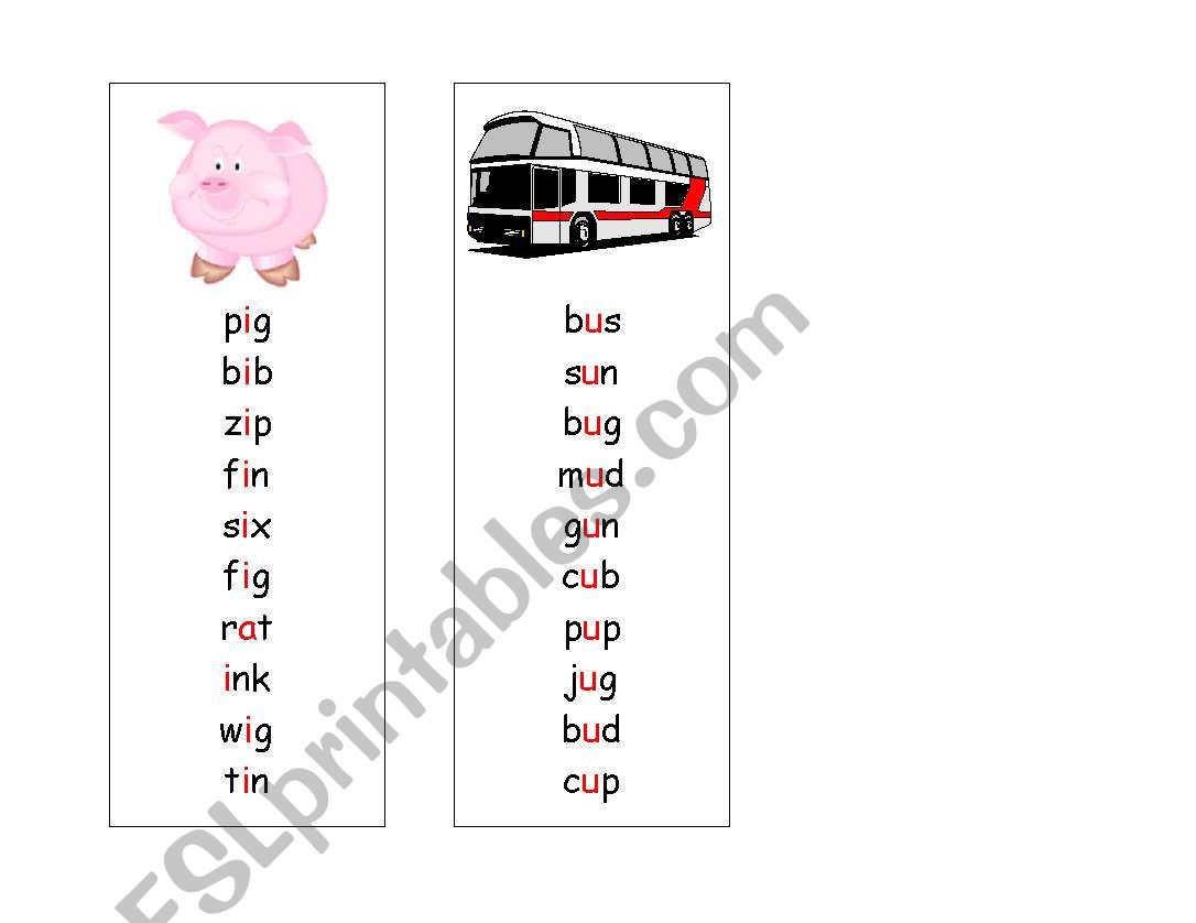 Three Letter Word Lists (a e i o u)