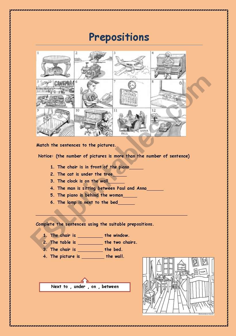 prepositions worksheet