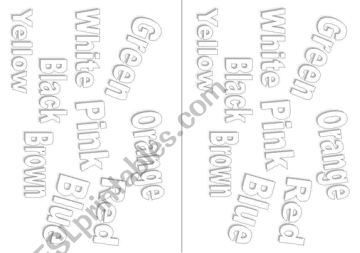 Colours worksheet