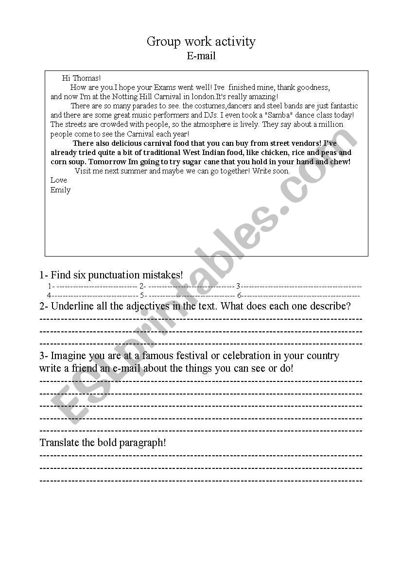 reading comprehension worksheet