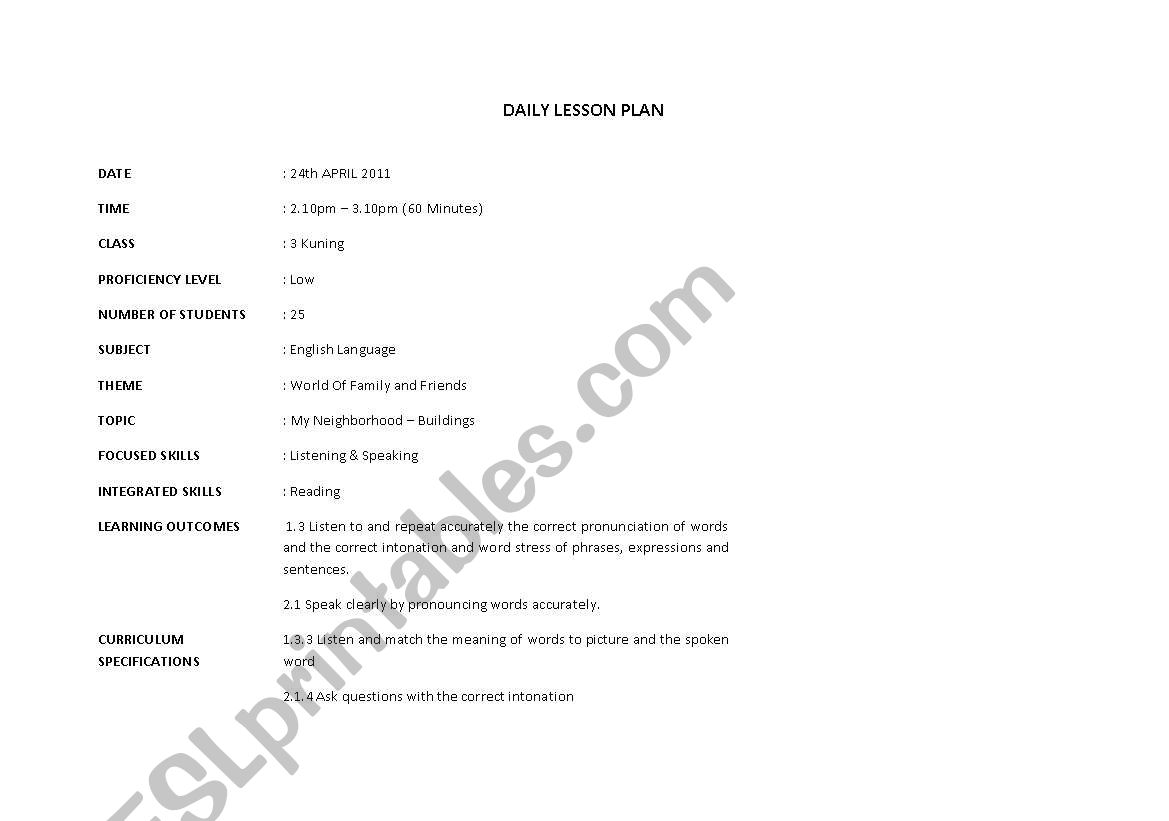 Lesson Plan Countable noun worksheet