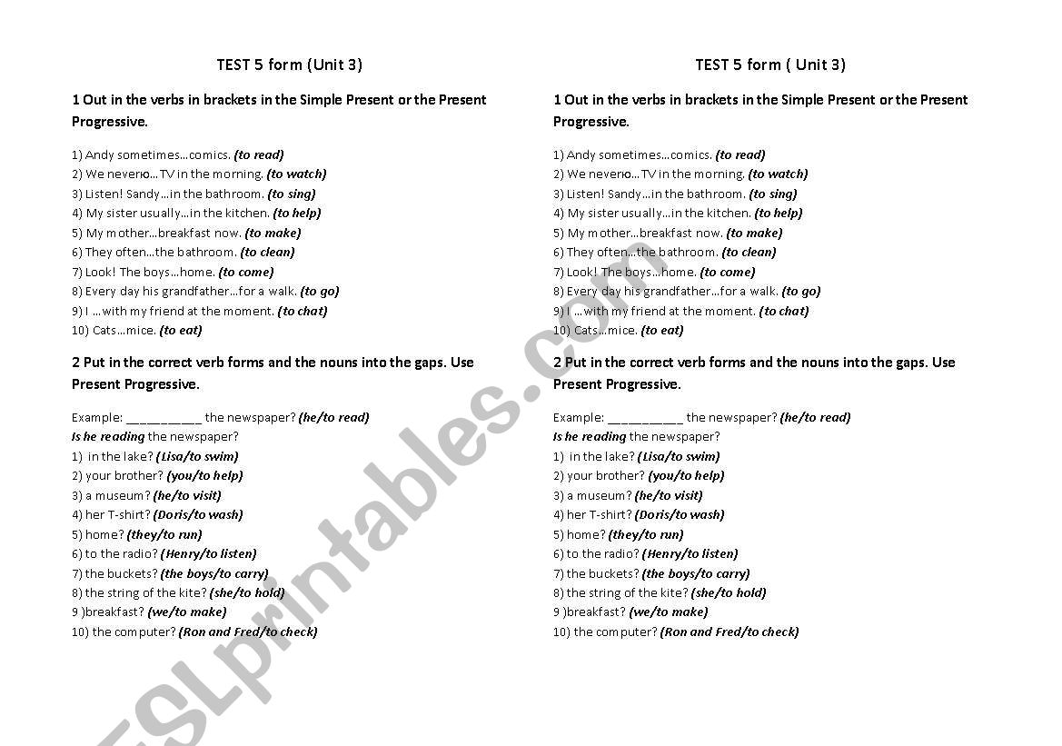 Grammar Review worksheet
