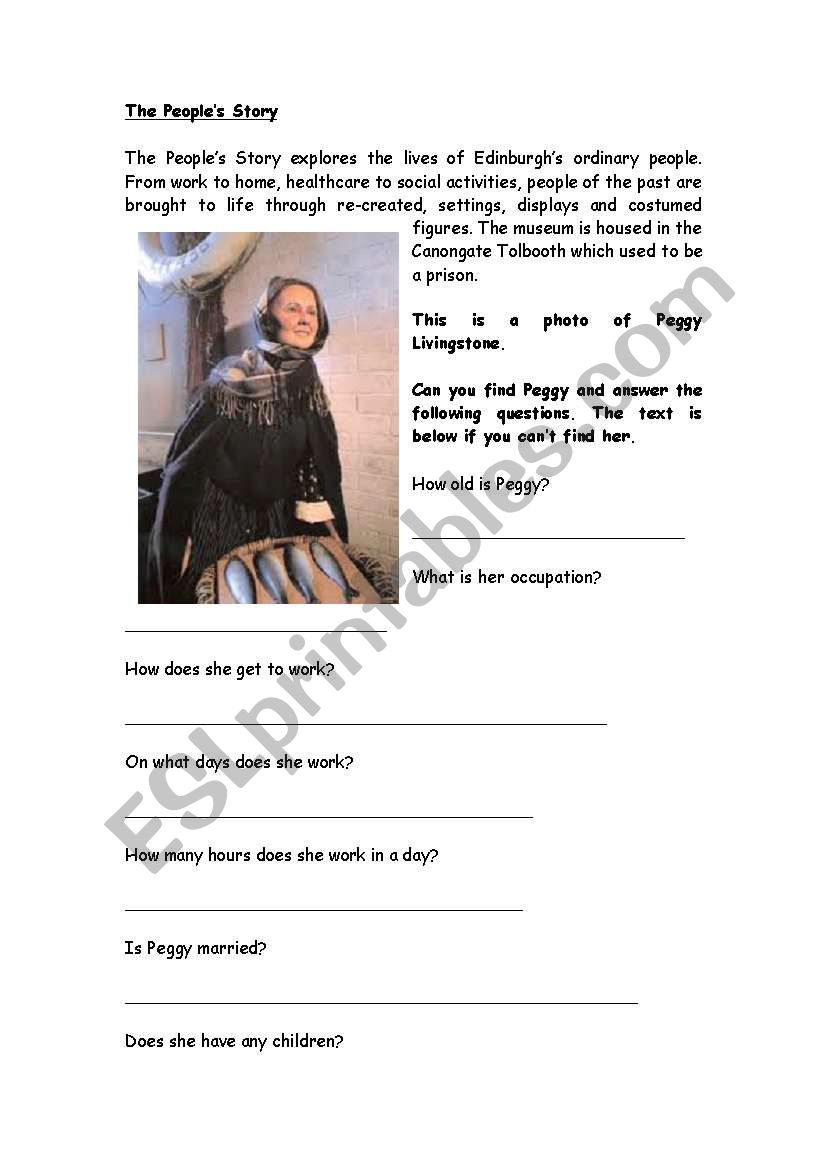 The Peoples Story Edinburgh  worksheet