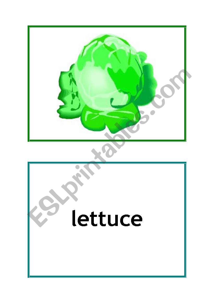 Vegetable Flashcards worksheet