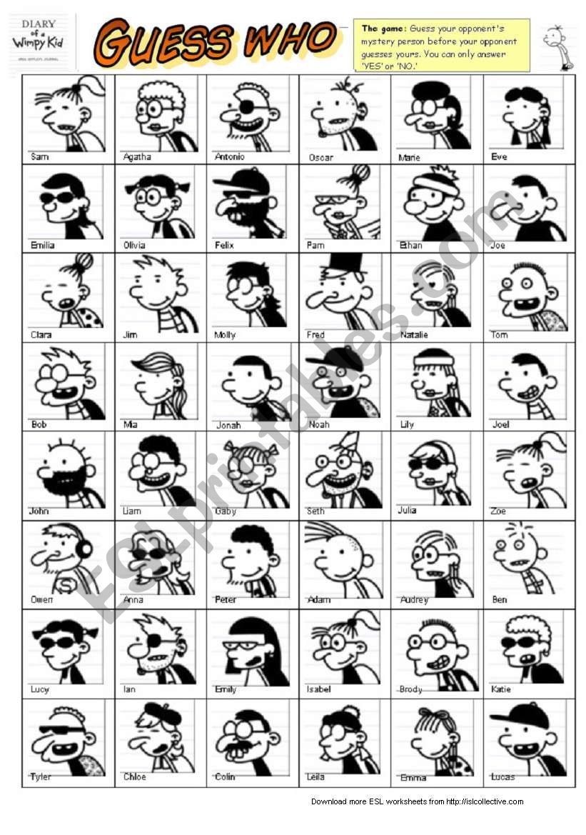 Guess Who Boardgame ESL worksheet by Kisdobos