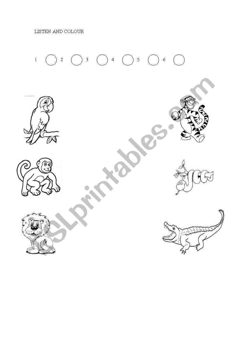 Animals worksheet