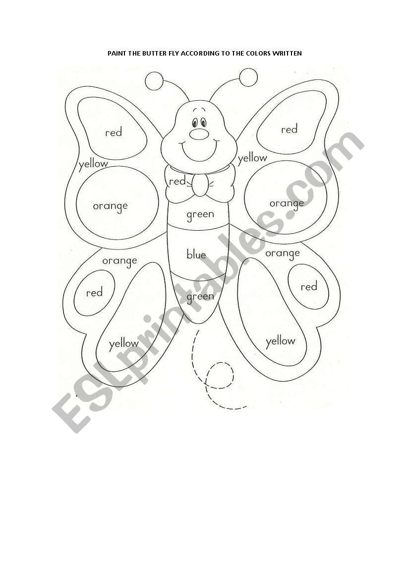 Paint a Butterfly worksheet