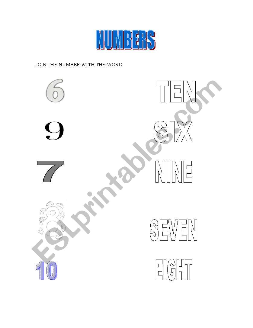 MORE NUMBERS! worksheet