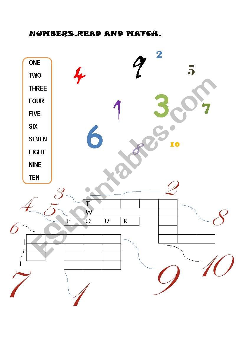 Numbers worksheet