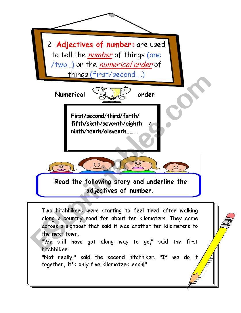 adjectives of numbers worksheet