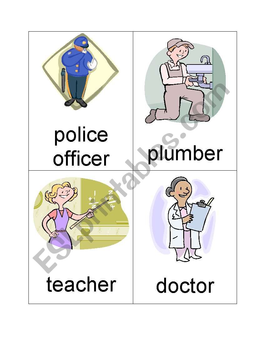 Occupation flash cards A (set of 12)