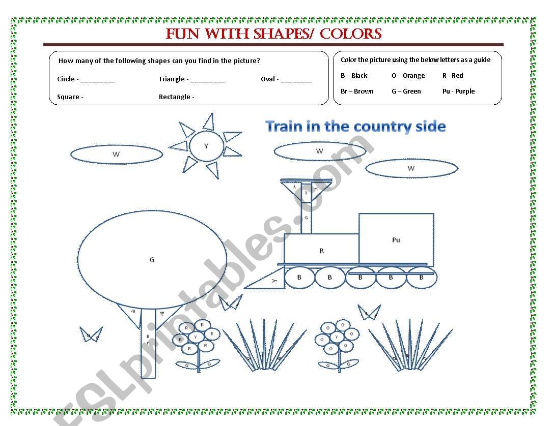 Fun with shapes and colors worksheet