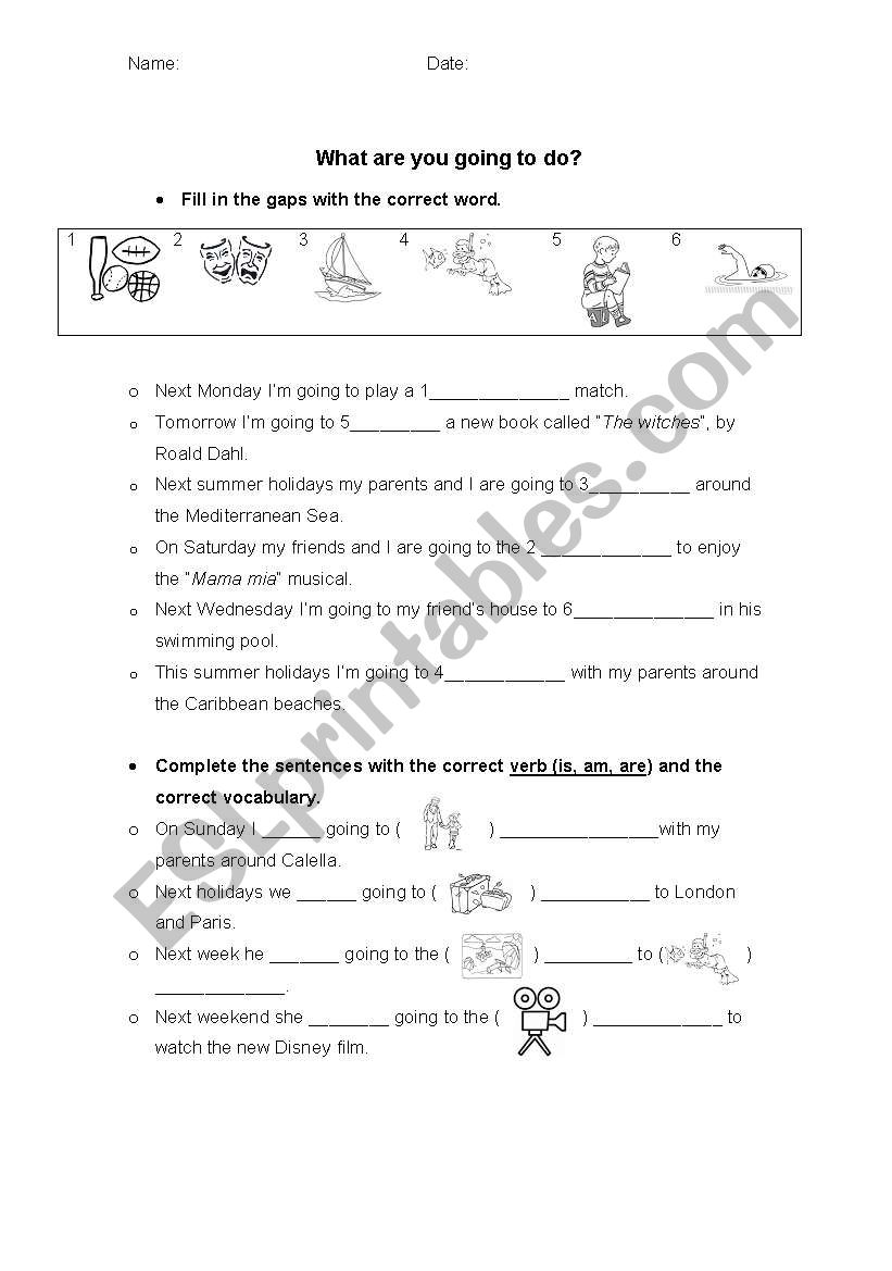 What are you going to do? worksheet