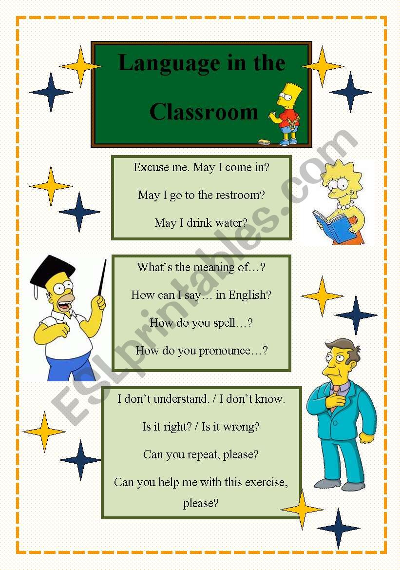Classroom worksheet