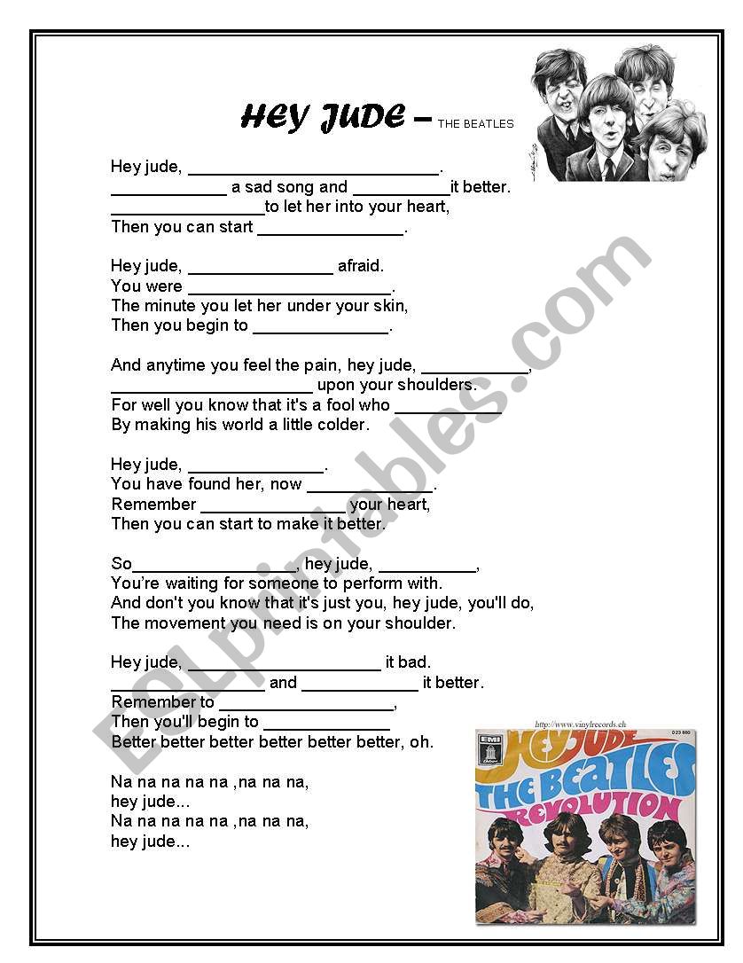 Hey jude worksheet