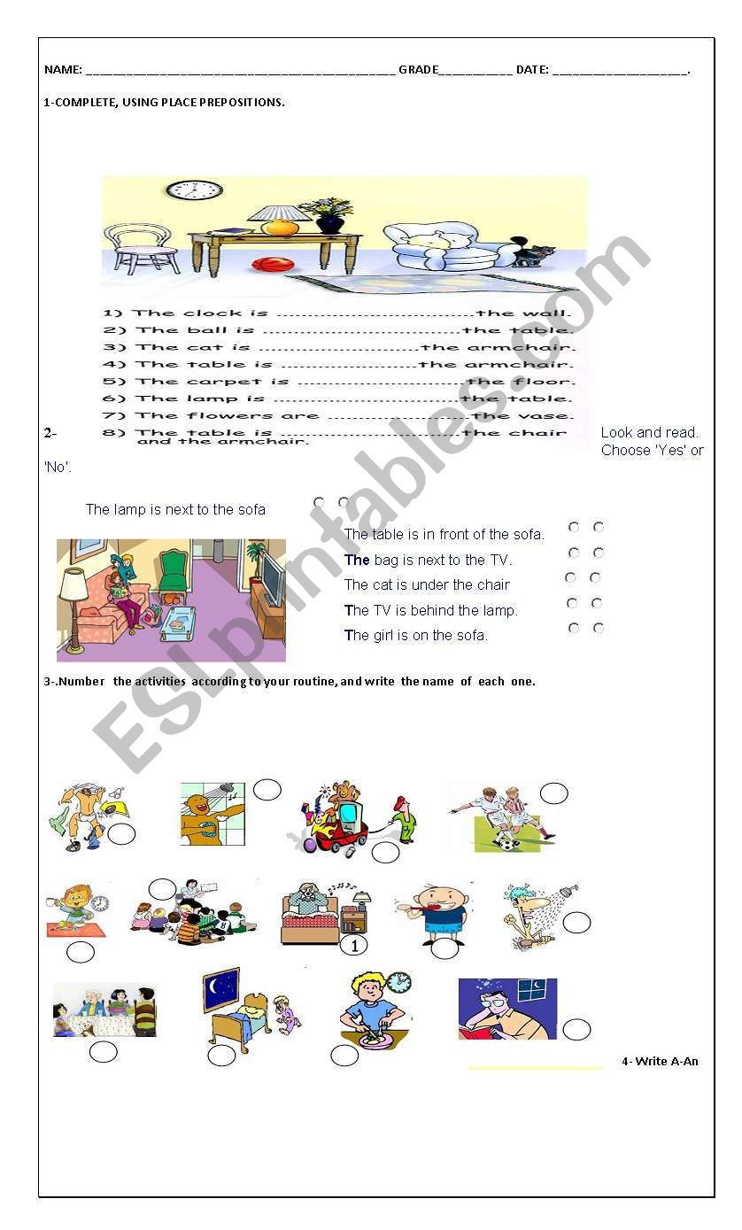 Prepositions of Place/ Simple Present