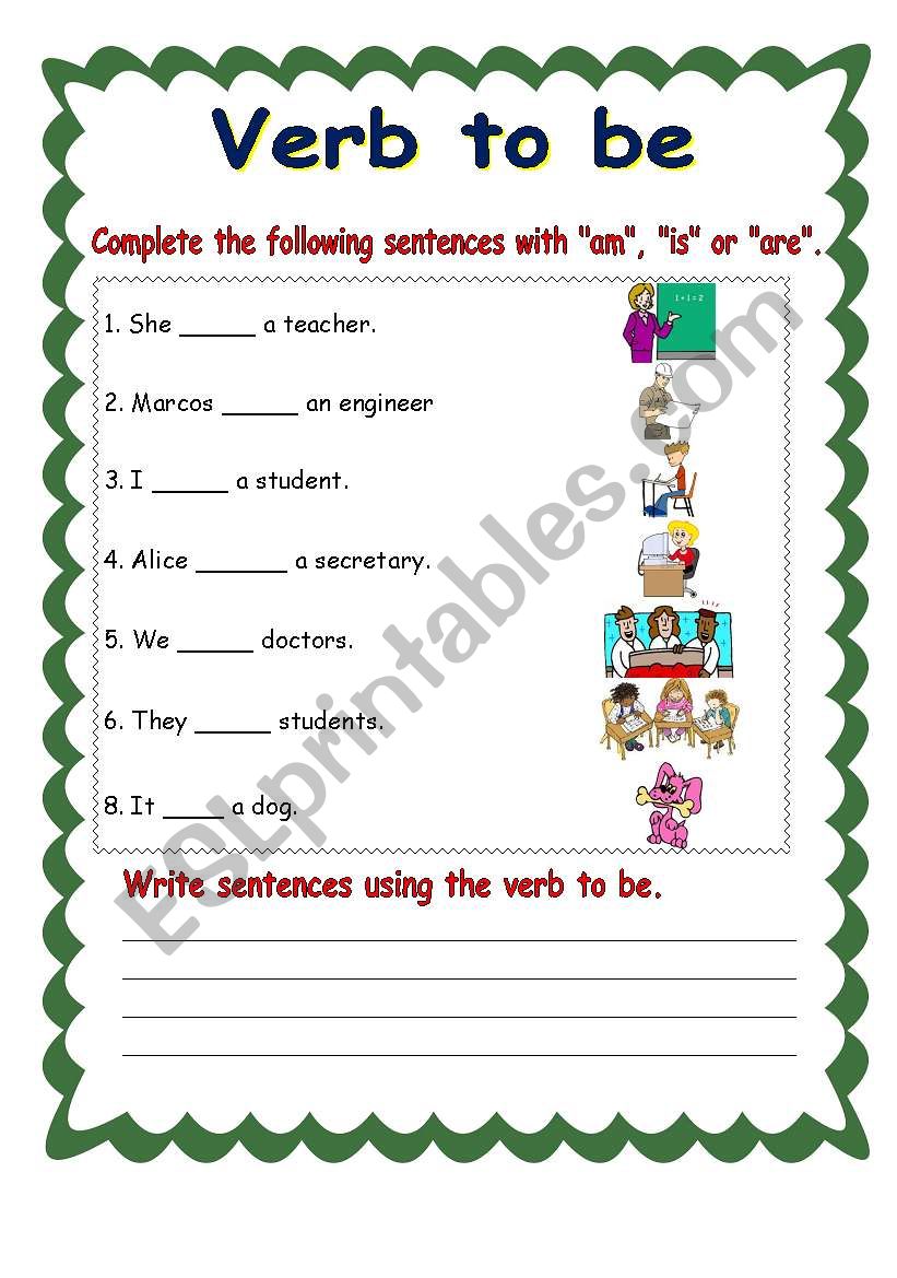 Verb to be worksheet