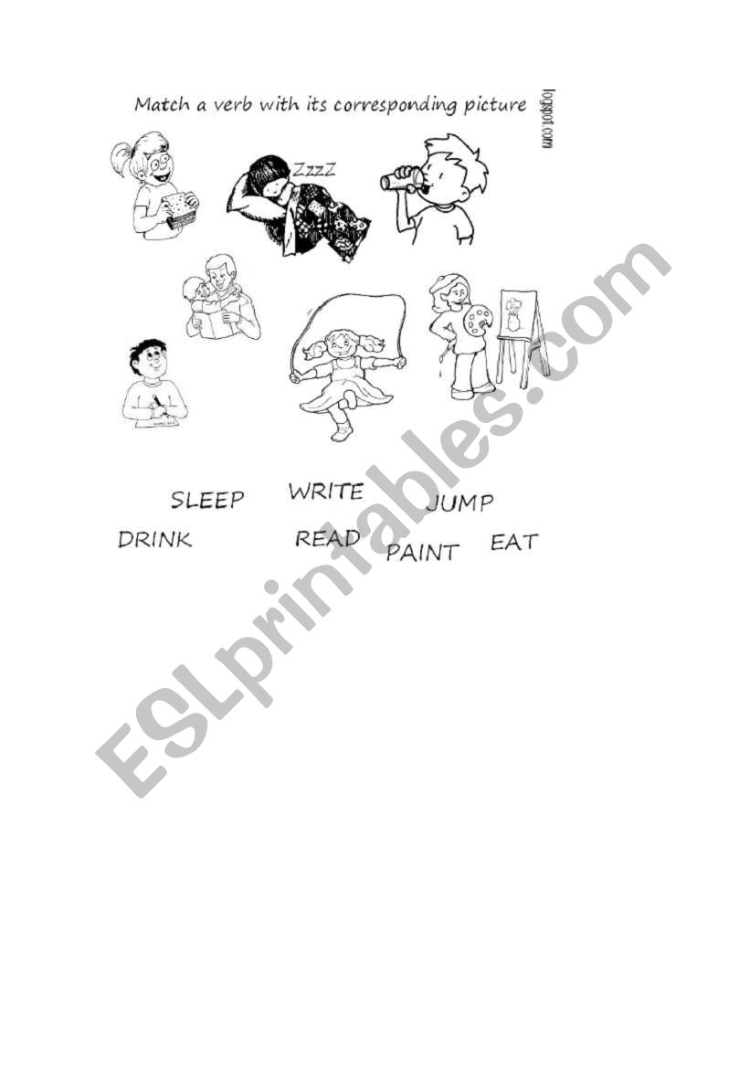 Match verbs worksheet