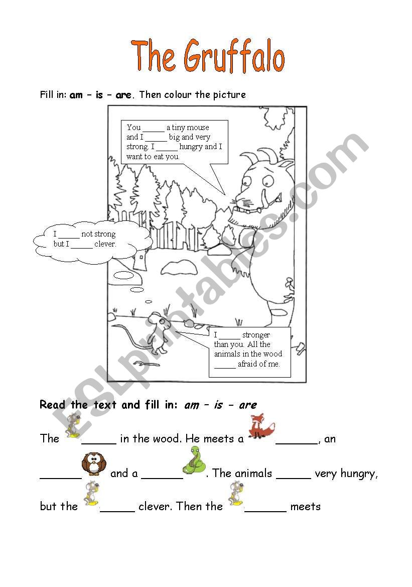 The Gruffalo (worksheet about a picture book)