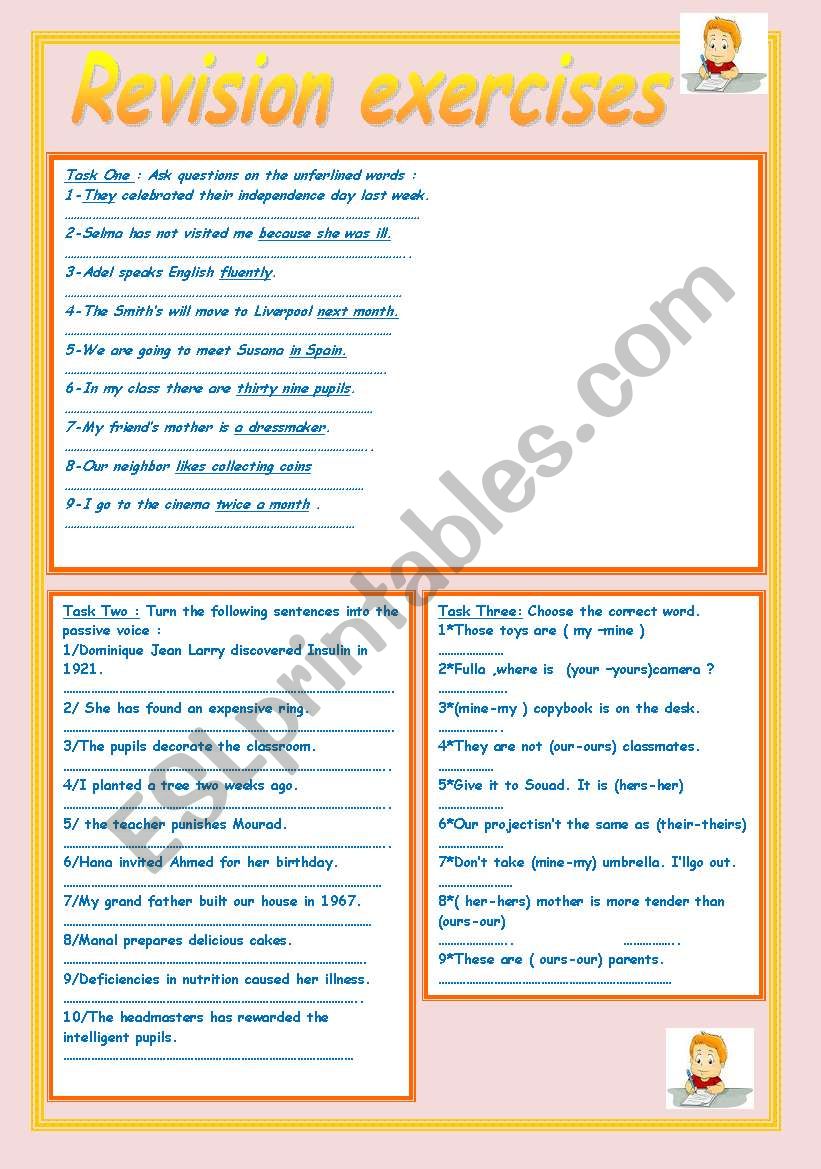 gRAMMAR REVISION worksheet