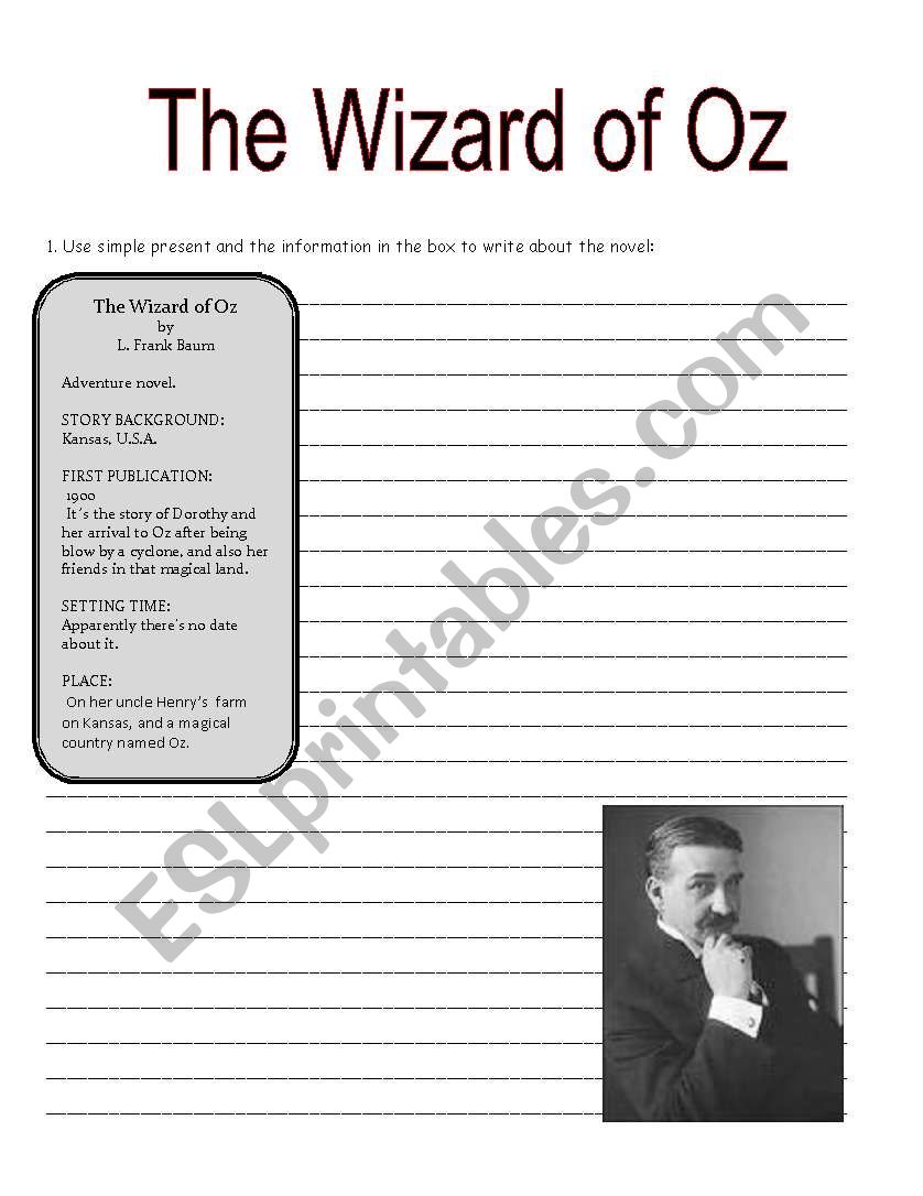 The Wizard of Oz worksheet