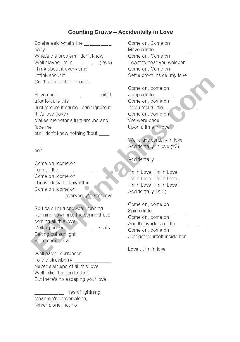 Song with Comparatives worksheet