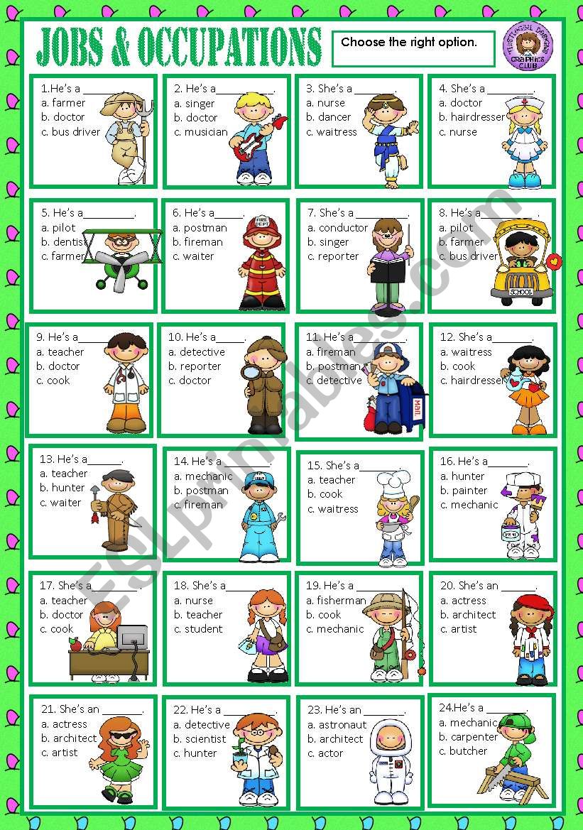 jobs-occupations-multiple-choice-esl-worksheet-by-macomabi