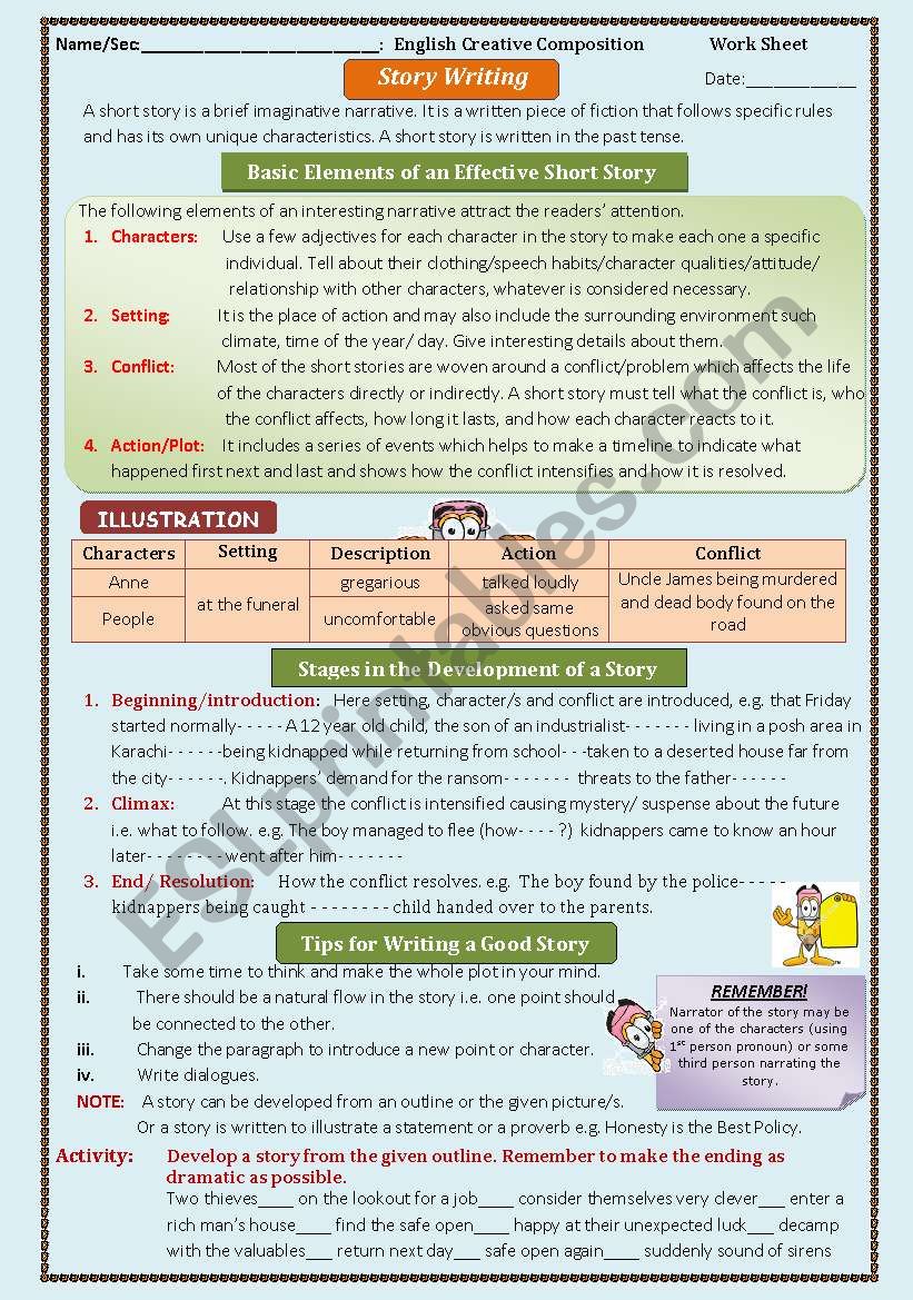 Story Writing worksheet