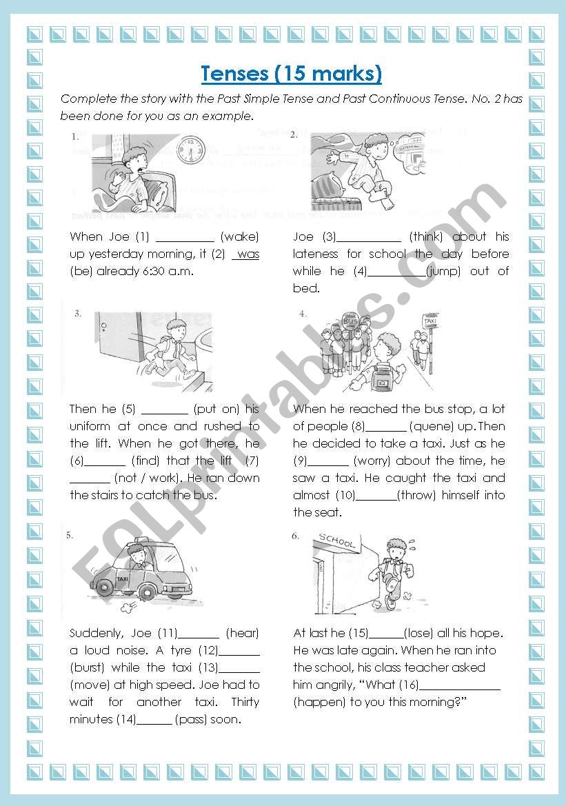 Past Simple Tense and Past Continuous Tense (in context)