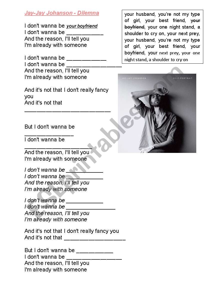 Jay-Jay Johanson - Dilemma worksheet