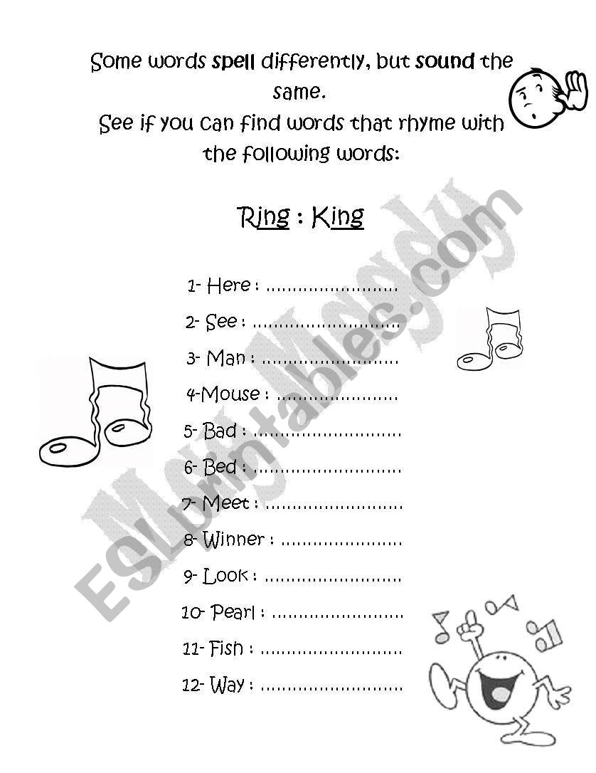 Rhyming Words worksheet