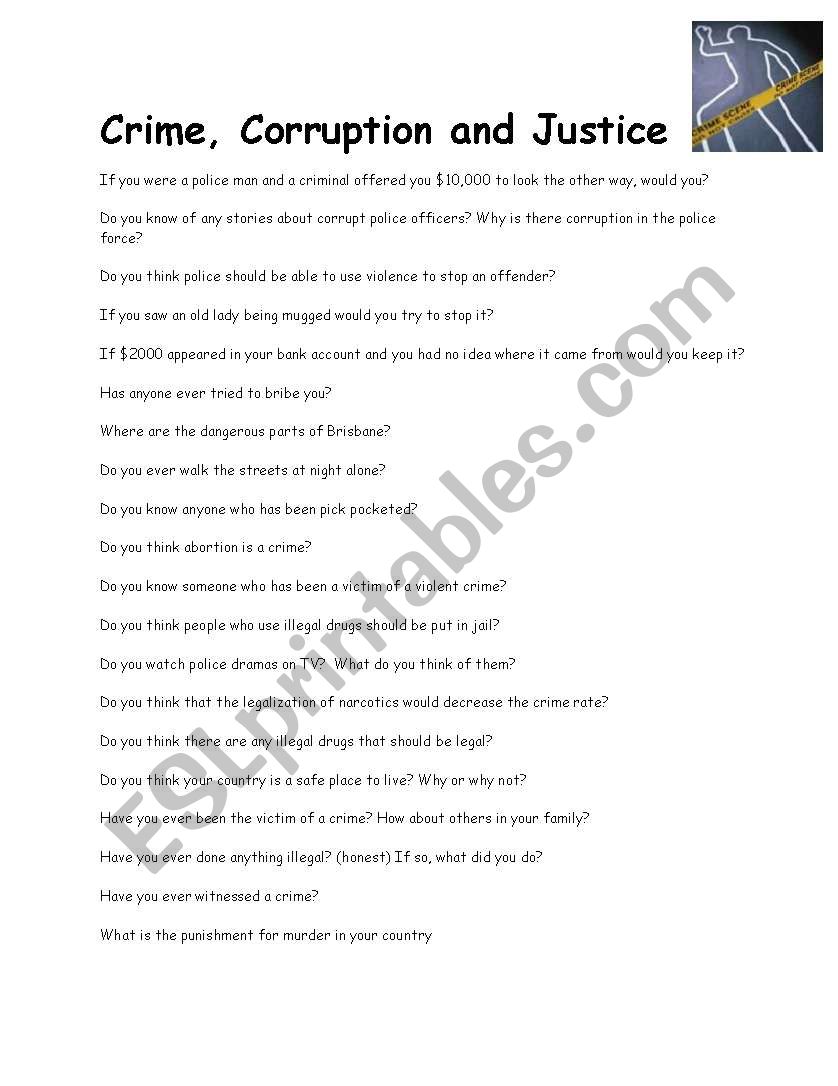 Conversation crime corruption and justice