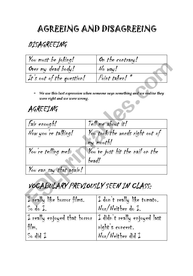 VOCABULARY FOR ROLE PLAYS worksheet
