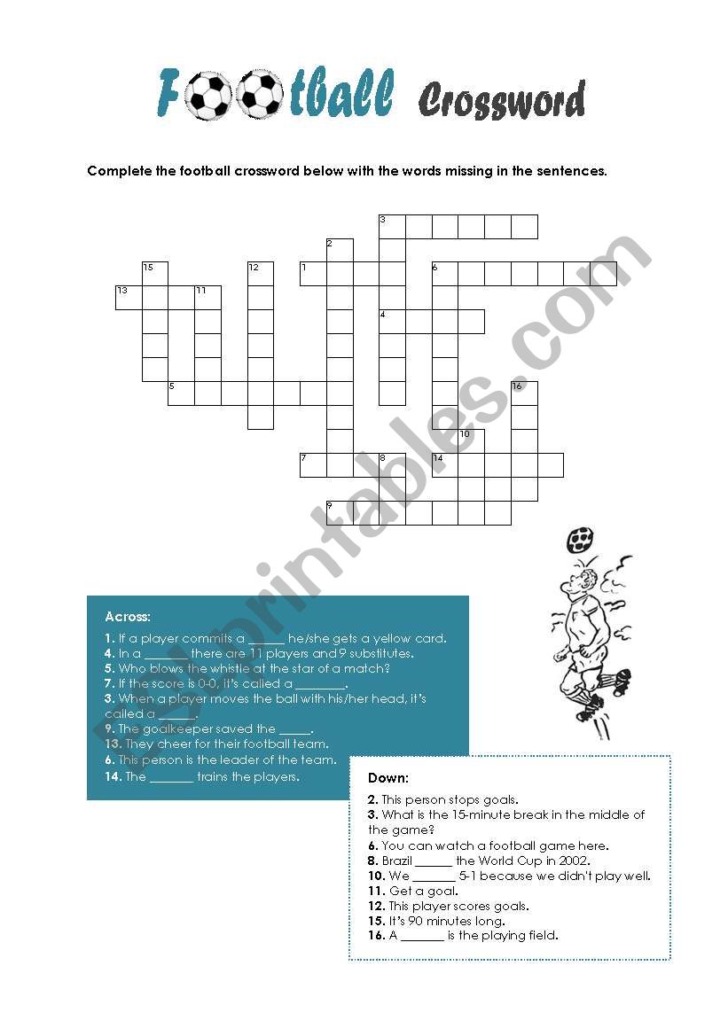 Football Crossword worksheet