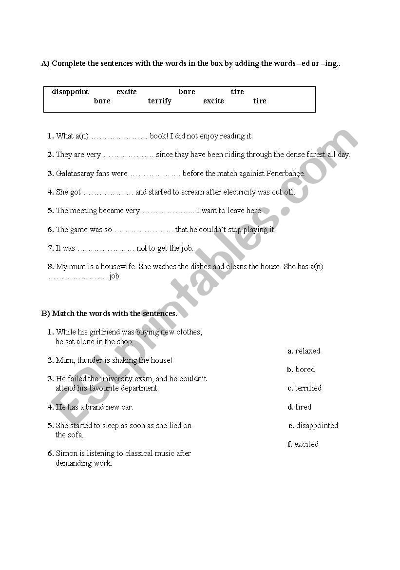 adjectives worksheet