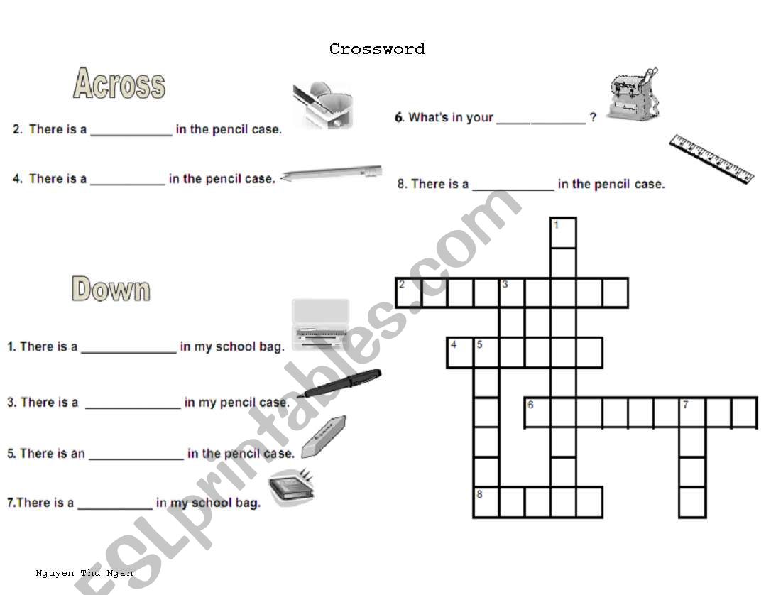 school supllies worksheet