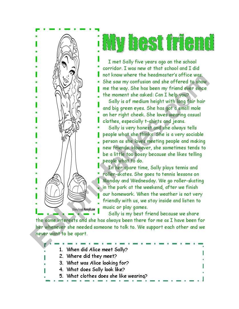 My best friend worksheet