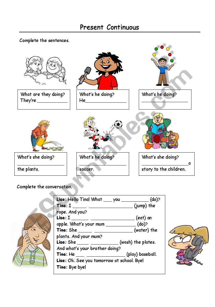 Present Continuous worksheet