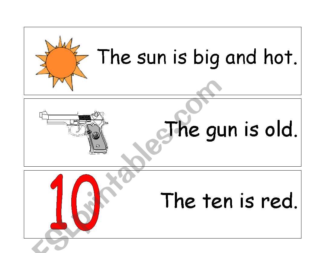 Three Letter Words Sentences Worksheets With Pictures