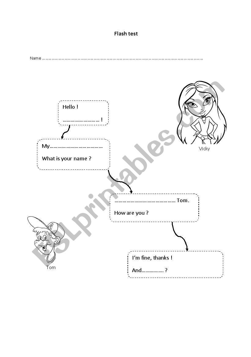 test about greetings worksheet