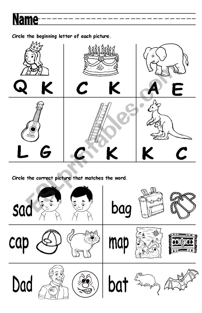 Beginning Sounds and CVC words