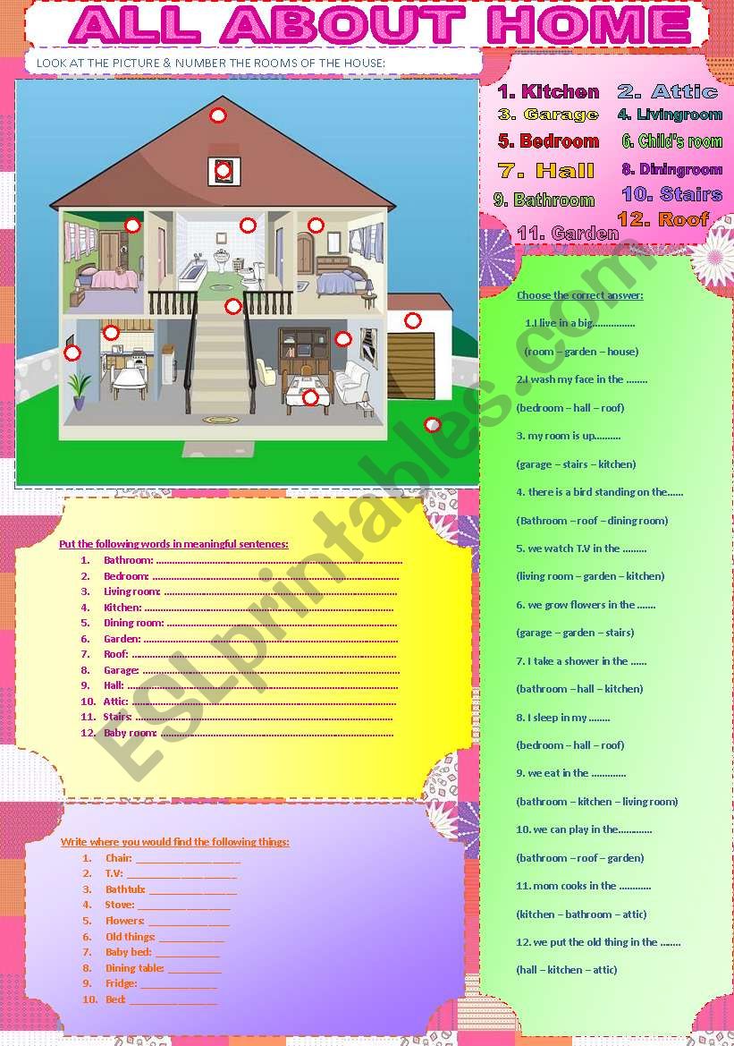 ALL ABOUT HOME worksheet