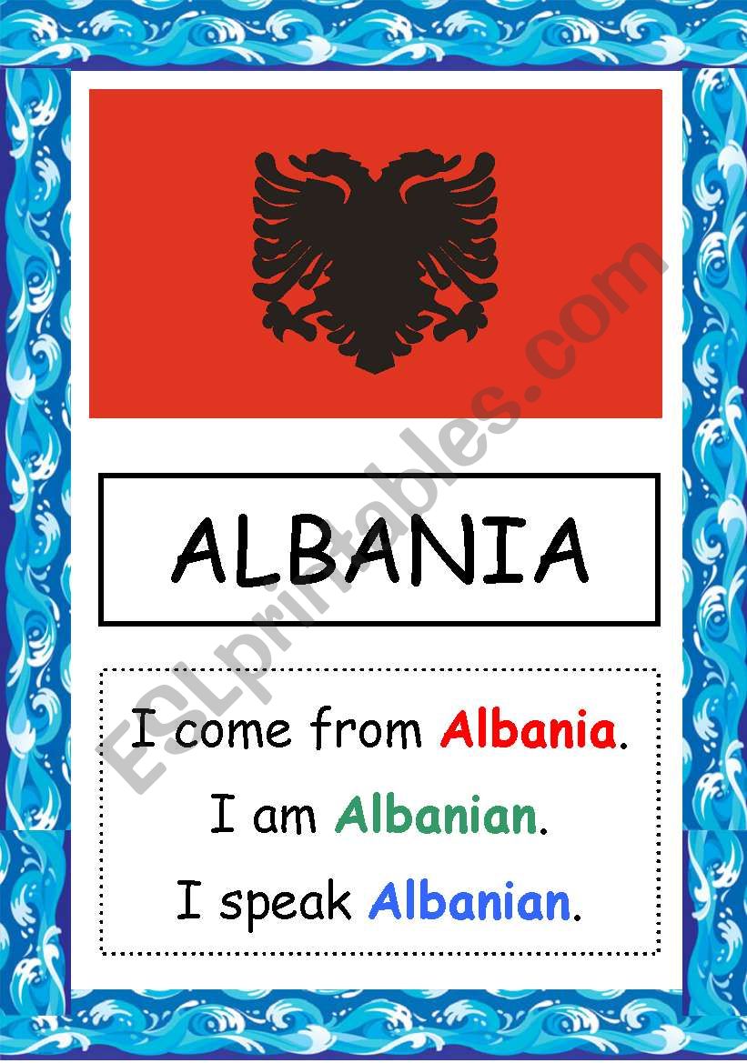 FLAGS OF EUROPEAN COUNTRIES + NATIONALITIES + LANGUAGES! 29 FLASHCARDS WITH USEFUL PHRASES IN 1 FILE!!! EDITABLE :-)
